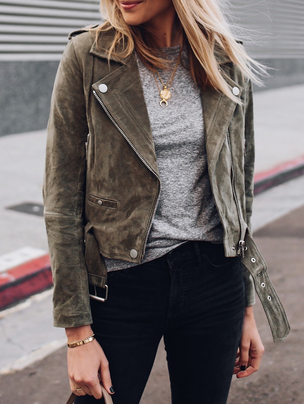 NWT Blank NYC Suede Moto Jacket in Herb